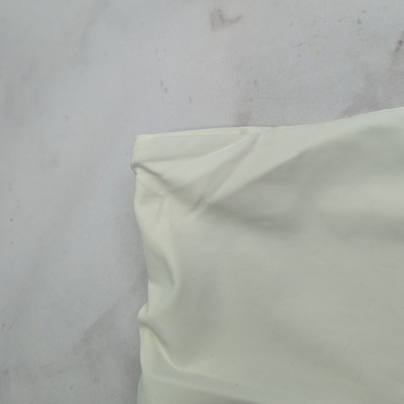 Good American Swim Top Women White Crinkle Band Bandeau Strapless - Picture 2 of 11